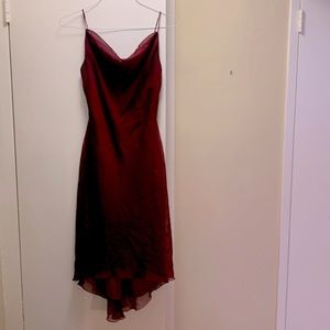 BE SMART wine satin maxi dress, 8